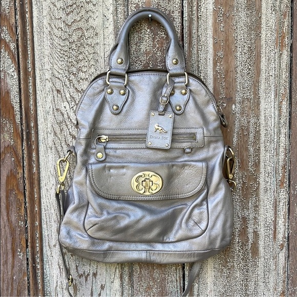 Emma Fox Metallic Silver Crossbody Bag - Picture 1 of 13
